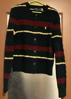 ポロラルフローレン ケーブルニット カーディガン ボーダー