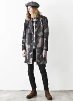 カズユキクマガイアタッチメント　W/Heモッサカモフラ チェスターコート