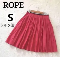 ROPE ロペ ピンク シルク混 フレアスカート Sのサムネイル