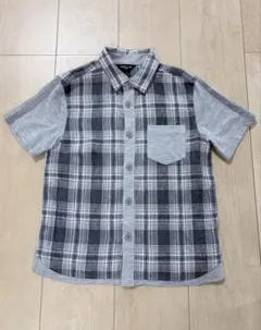 COMME CA ISM 半袖シャツ 130 グレー系 チェック柄