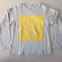 グレー 長袖カットソー 数字プリント