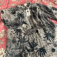 H&M パームツリー柄 シャツワンピース UK 10