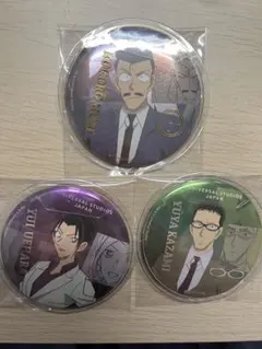 名探偵コナン コレクタブル缶バッジ 毛利小五郎，上原由衣，風見裕也 3点セット