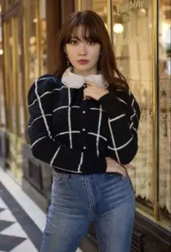 Herlipto Crillon Boucle Cardigan ブラック S Her lip to - herlipto Crillon Boucle Cardiganの通販 by m's shop