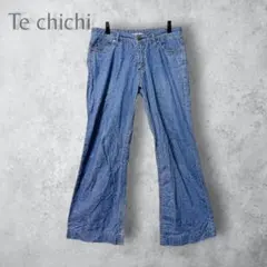 【Techichi テチチ】　ワイドデニムパンツ　ジーンズ　コットン　L 洗えるのサムネイル
