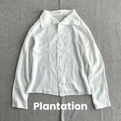 【美品】Plantation スタンドカラー　ガーゼ　シャツ　ホワイトのサムネイル