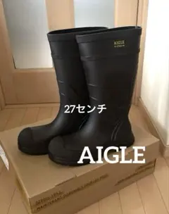 新品同様　AIGLE ラバーブーツ　レインブーツ　長靴　サイズ27 雨雪最適