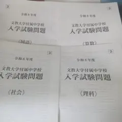 2027年用 最新現物版 文教大学付属中学校 第3回入学試験問題