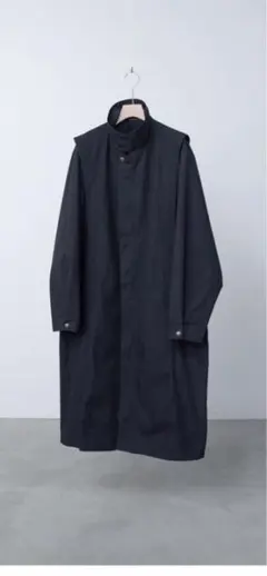 《フランス製》90's fly-front balmacaan coat 黒