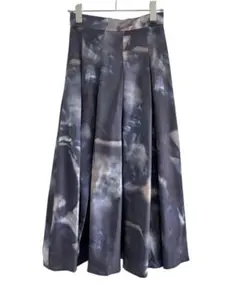 新品　ニュアンス柄　プリーツスカート　ロングスカート