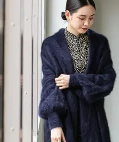 2026年最新】noble ファーニットパフカーディガン ネイビーの人気