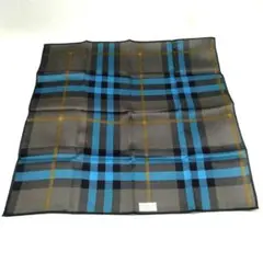 新品 BURBERRY バーバリー ハンカチ グレー ブルー 系 チェック柄