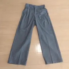 グレー ヘリンボーン タックワイドパンツ　М