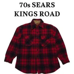70s SEARS KINGS ROAD CPOウールチェックシャツ シアーズ