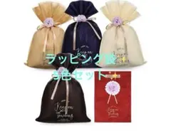 ✨お祝いに✨ ラッピング袋 ラッピング用品 リボン付き 小物入れ 雑 5色セット