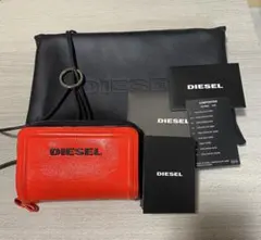 DIESEL ディーゼル　二つ折り財布 オレンジ　レザー　シープスキン　本革
