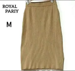 【ロイヤルパーティ】ボトムス　タイトスカート　薄手 ニットスカート　キャメル M