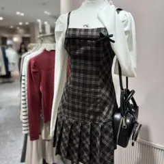 アンミール An MILLE シャツセットチェックキャミOP ブラウンのサムネイル