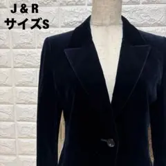 J&R ネイビー ベルベット テーラードジャケット 1ボタン 上品【1328】のサムネイル