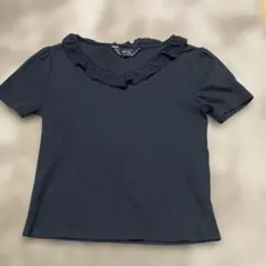 To b. by agnes b. アニエス・ベー　黒Tシャツ　38 レースのサムネイル