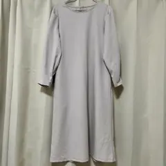 grove 長袖 ひざ丈ワンピース ピンクグレー Mサイズ