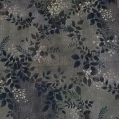 濃いグリーン系の花柄プリント生地