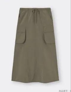 GU カーゴマキシスカート　カーキM 美品のサムネイル