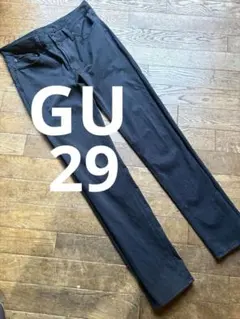 GU メンズ ブラック デニムパンツ スキニー 29