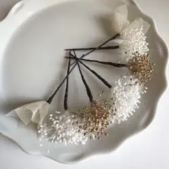 髪飾り　ヘッドパーツ　前撮り　ウェディング　ドライフラワー　かすみそう