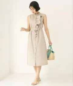 新品タグ付 アナイ レースフリンジ ノースリーブ ワンピース ANAYI