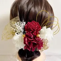 ドライフラワー④ 髪飾り ヘッドパーツ 成人式 結婚式 前撮り卒業式 七五三