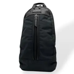 美品　コーチ　COACH レザー　ナイロン　ボディバッグ　ブラック　斜め掛け