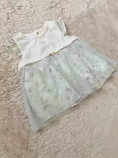 美品　bebe reduction チュニック　チュールワンピース　ニット　花柄
