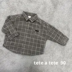 tete a tete チェック柄シャツ 90 コーデュロイ