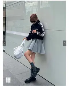 【値下げ】インパン裏地付きスウェットミニスカート グレー GRL