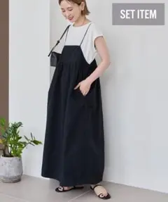 AMERICAN HOLIC / 【2点SET】Tシャツ+キャミワンピース