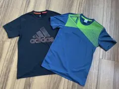 adidas ネイビー ブラック　Tシャツ 2点セット　メンズ　M ドライ