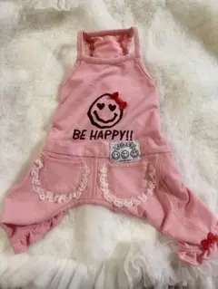 デニムスマイルロンパース ピンク