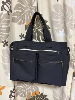 ★ブラック ・トートバッグ 中型 ファスナー付き★⑤