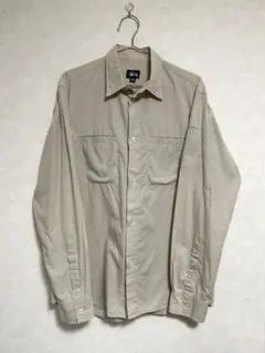 90s old stussy ストライプシャツ　紺タグ　made in USA