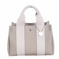 ミニトートバッグ 2way 男女兼用トートバッグ ショルダーバッグ ライトグレー