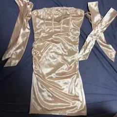 SHEIN シャンパンゴールド サテン ミニドレス S