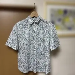 y's ワイズヨウジヤマモト レディースM グレー系 丸襟半袖シャツ 総柄