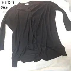 【オシャレ⭐HUG.U】黒　カーディガン　サイズFのサムネイル