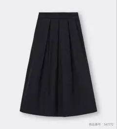UNIQLO タフタフレアミディスカート ブラック　S