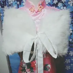 セール　リボン ファーショール♡結婚式♡パーティー♡ホワイト
