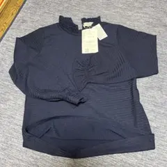 hareiro ネイビー フリルネック Mサイズ