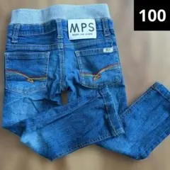 【100cm】ストレッチパンツ☆デニムパンツ☆男女兼用ユニセックス☆刺繍のサムネイル