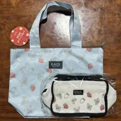 KALDI 2026　いちごトートバッグ ＆ 保冷バッグ2点セット