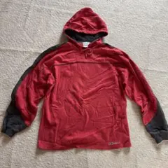 Reebok フード付きパーカー 赤 グレー